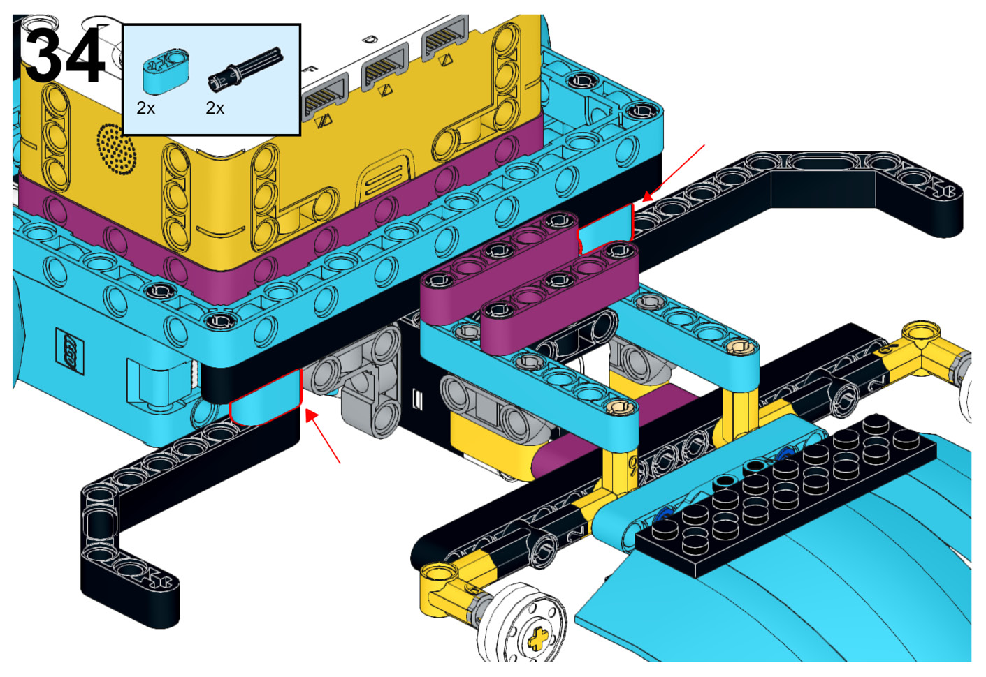 Figure 5.35 – Attaching the roll-away attachment to the robot
