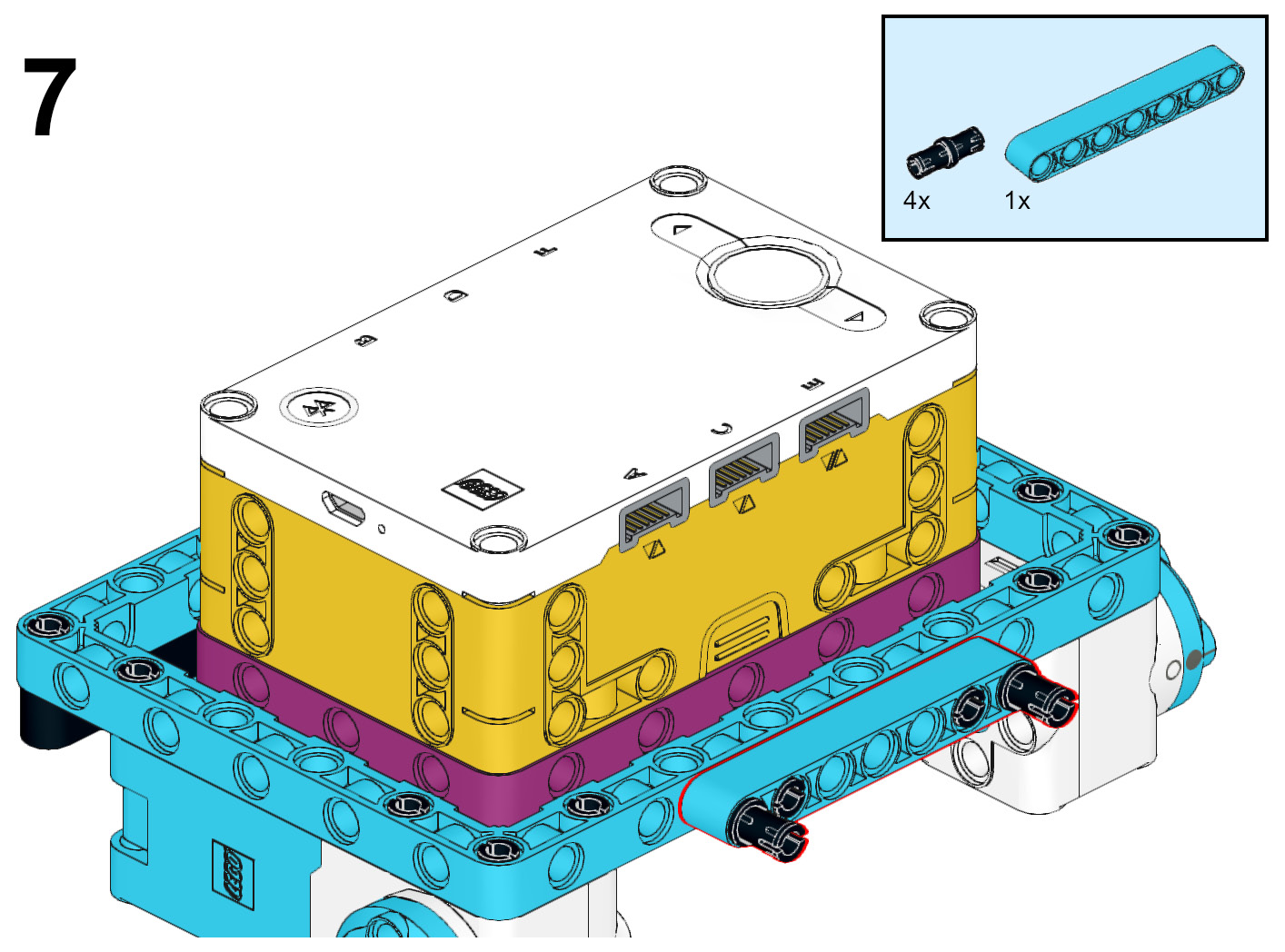 Figure 5.8 – Attaching the 7L beam to the frame
