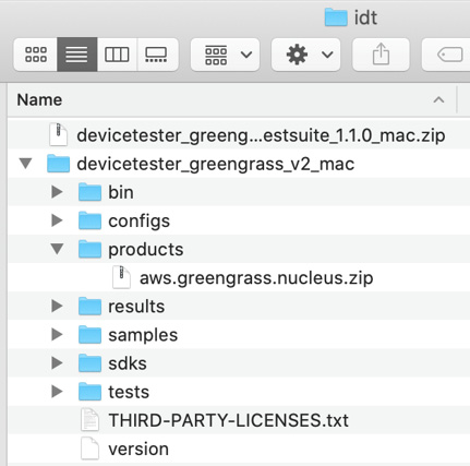 Figure 2.9 – The IoT Greengrass software in place to be used by IDT
