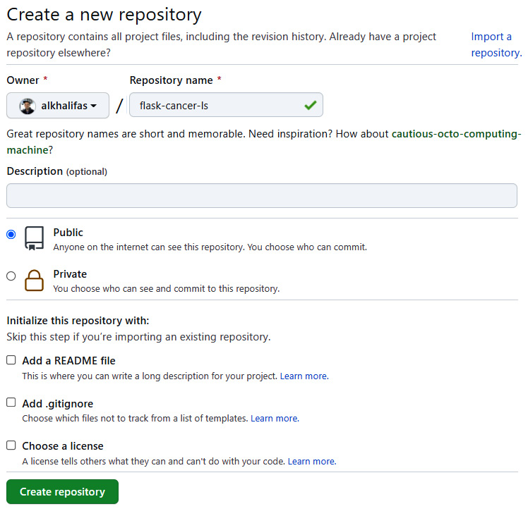 Figure 12.10 – Creating a new repository (continued)
