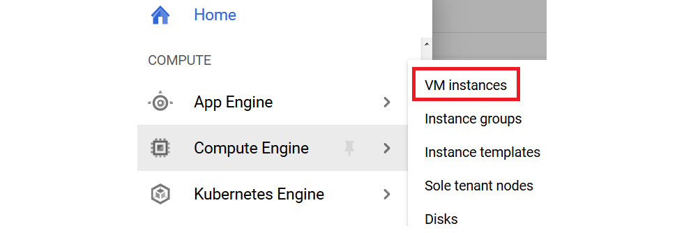 Figure 4.1 – Browsing to VM instances
