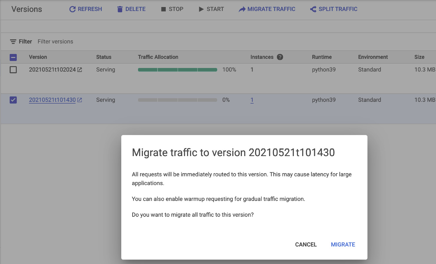 Figure 5.15 – Migrating traffic
