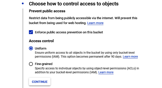 Figure 11.8 – Access control options
