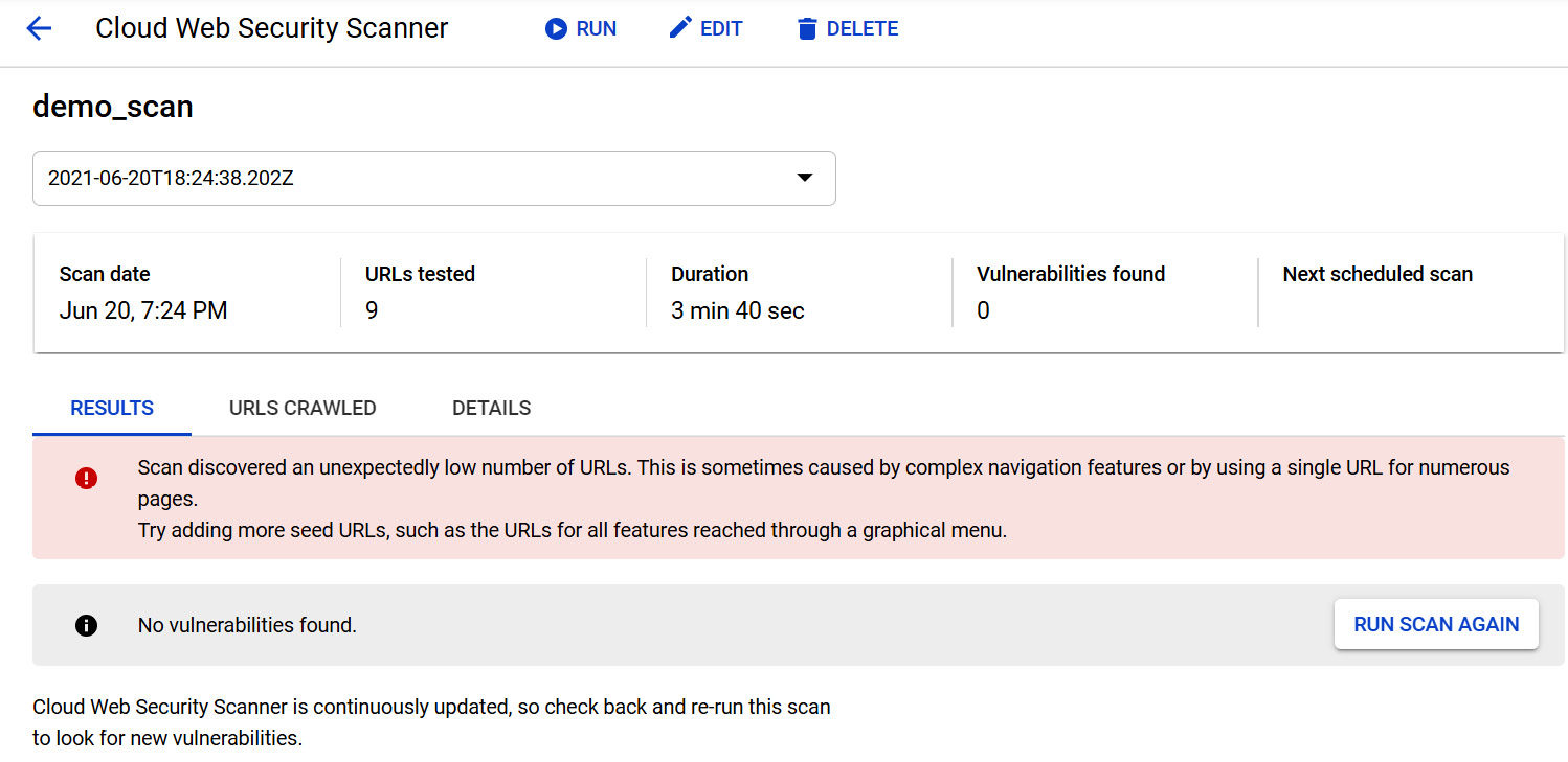 Figure 15.22 – Security scan results
