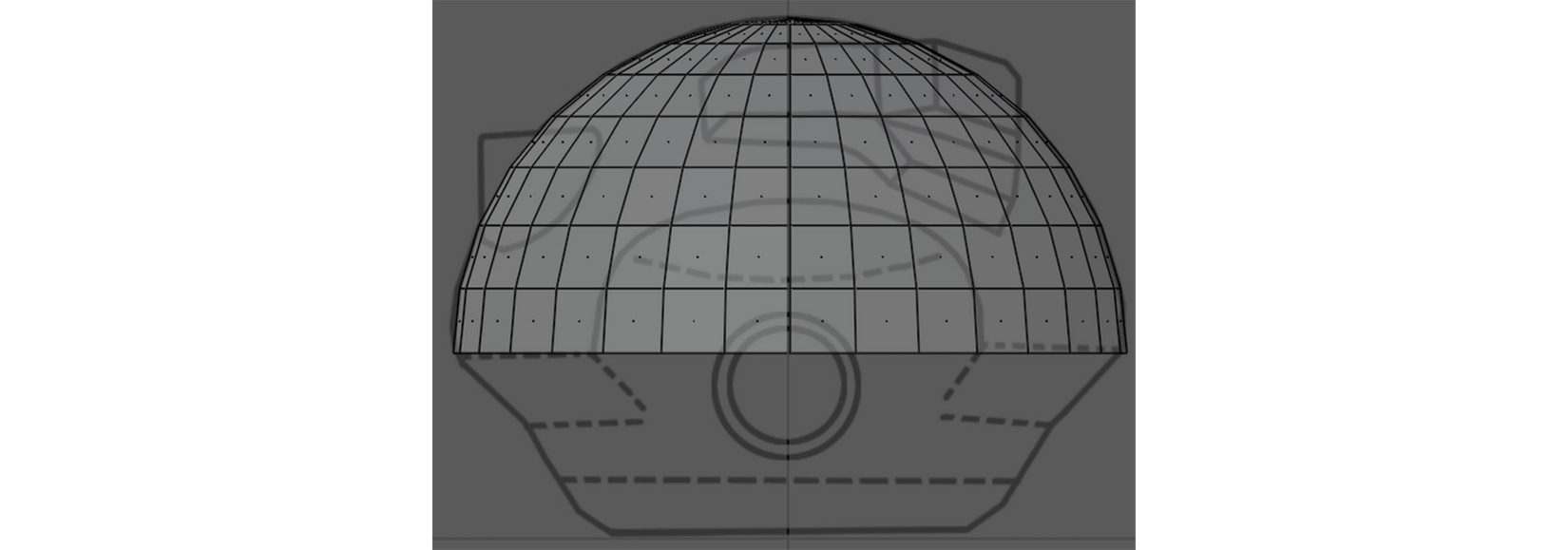 Figure 2.7 – Deleting half of the sphere
