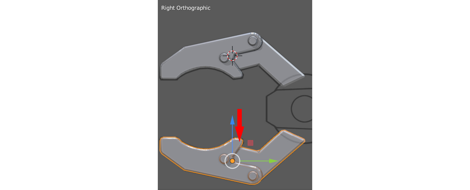 Figure 2.50 – Moving the duplicated claw to match the claw's outline in the reference image
