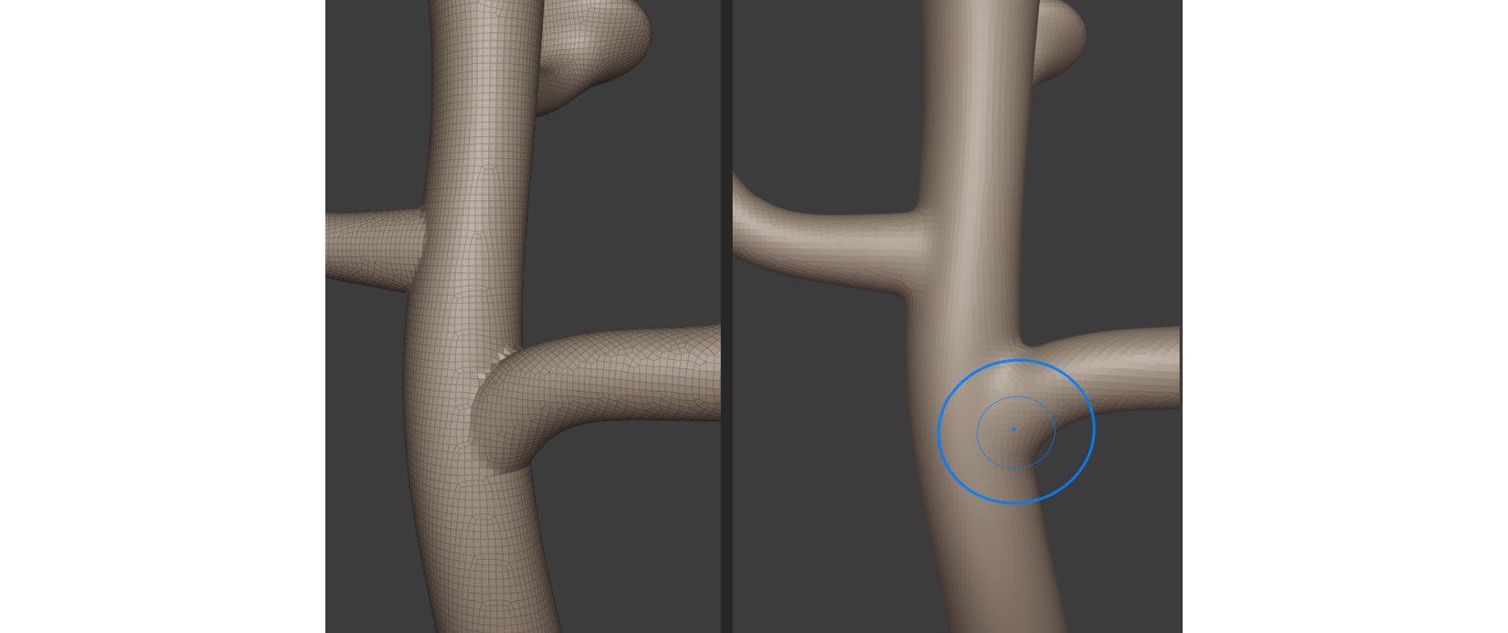 Figure 3.7 – Smoothing the joined parts
