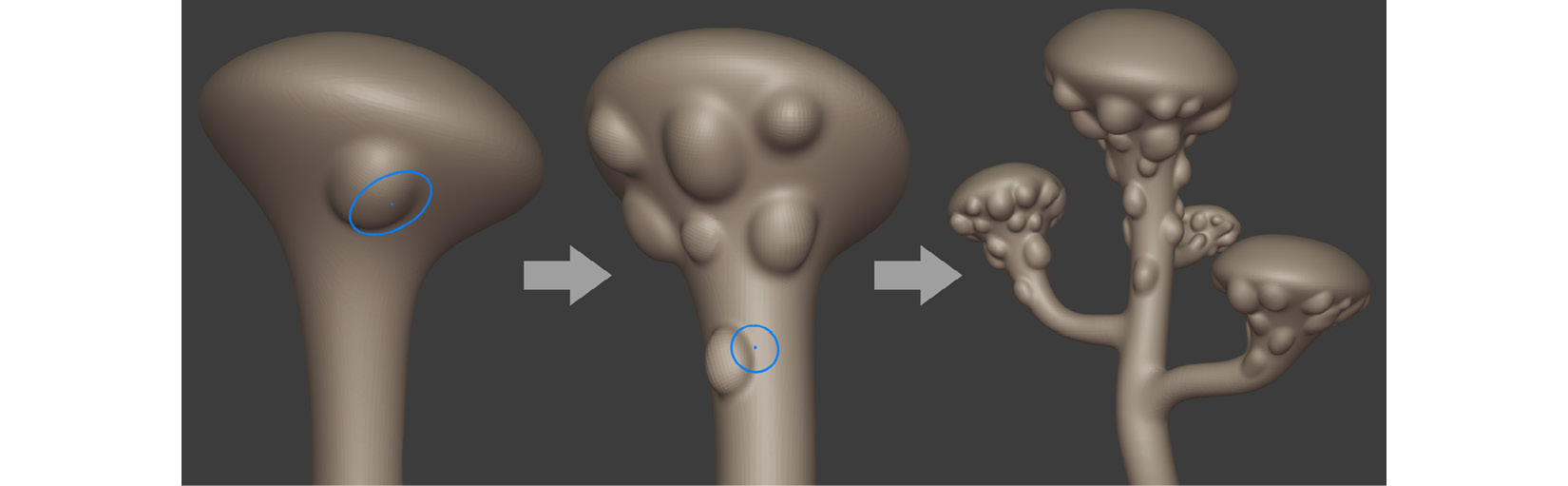 Figure 3.13 – Adding spore sacks to the Alien Plant
