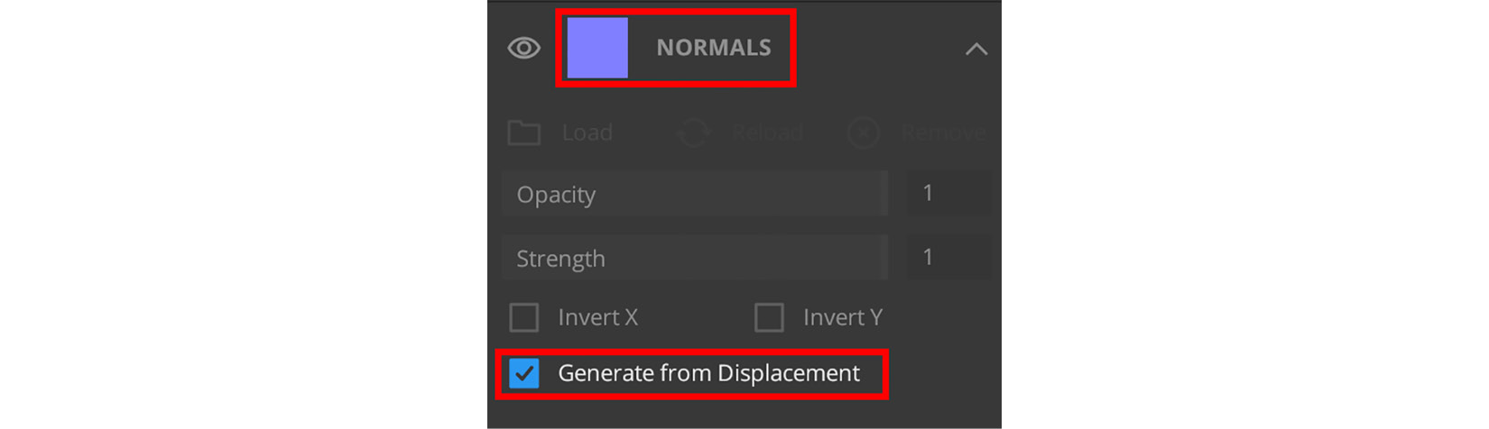 Figure 5.7 – Turning on the Generate from Displacement option
