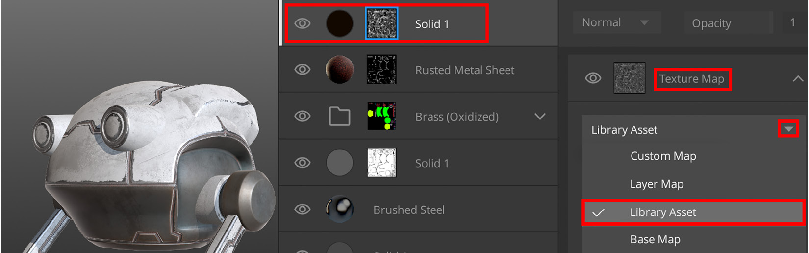 Figure 5.23 – Adding a library asset to the mask
