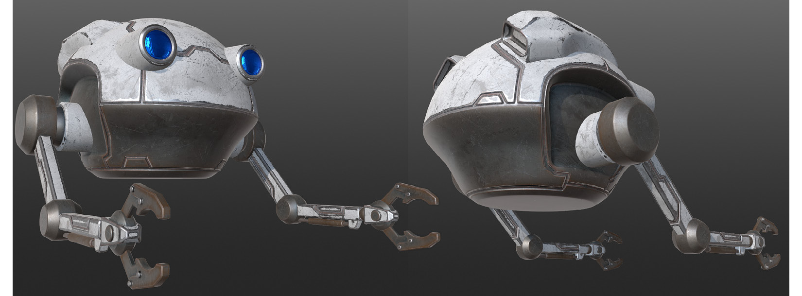 Figure 5.26 – The procedural textures are now done for the Robot Drone model
