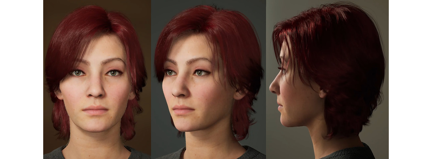 Figure 8.16 – Close-up of the completed female sci-fi character's head
