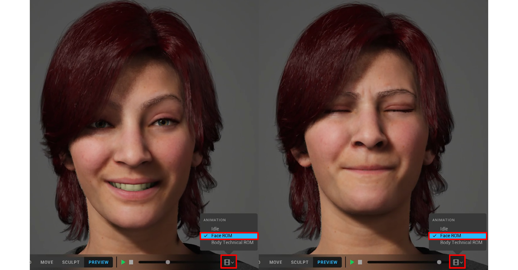 Figure 8.18 – Testing the facial animations
