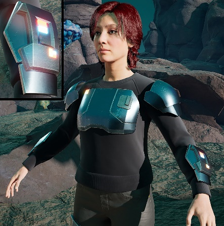 Figure 10.16 – The button lights on the armor are now glowing
