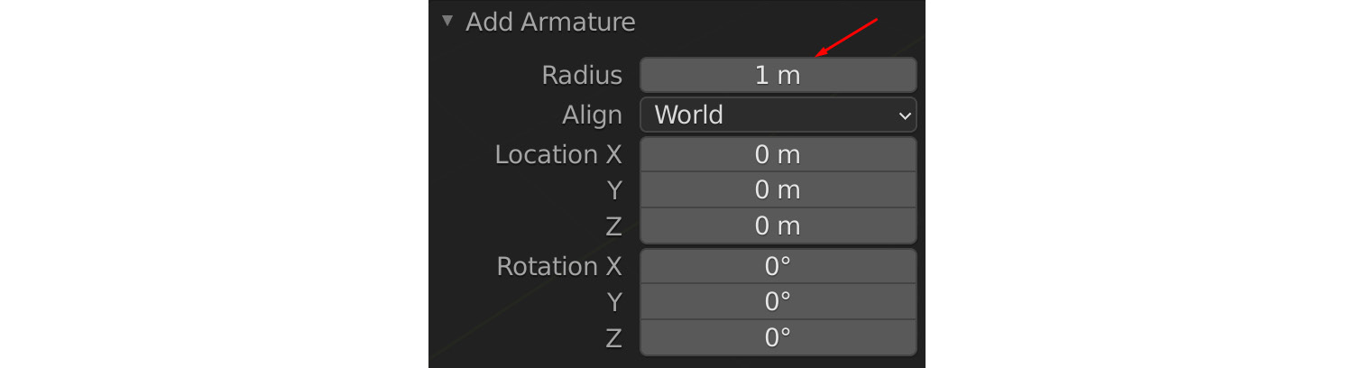 Figure 11.12 – Setting the bone size in Blender
