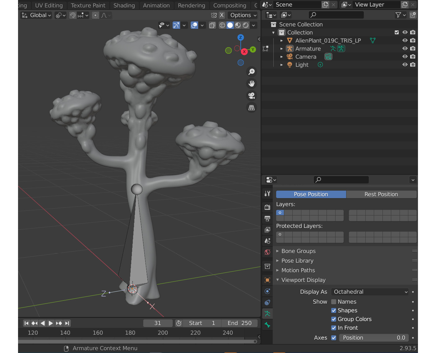 Figure 11.14 – Bone Viewport Display in Blender
