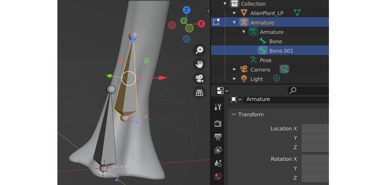 Figure 11.19 – Moving and editing the duplicated bone
