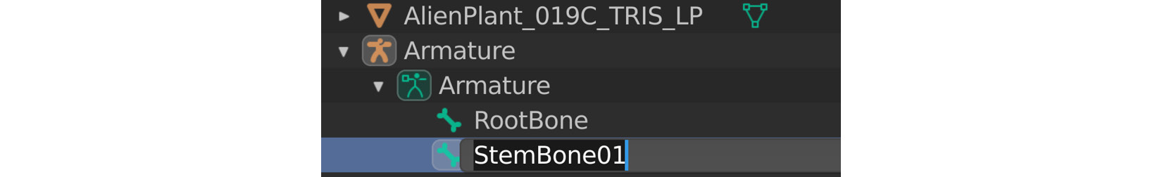 Figure 11.20 – Renaming bones in Blender
