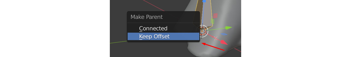 Figure 11.22 – Keep Offset menu in bones parenting
