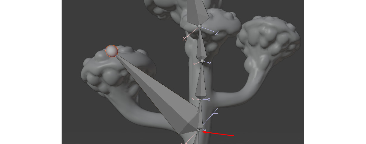 Figure 11.29 – Extruding the branch bone
