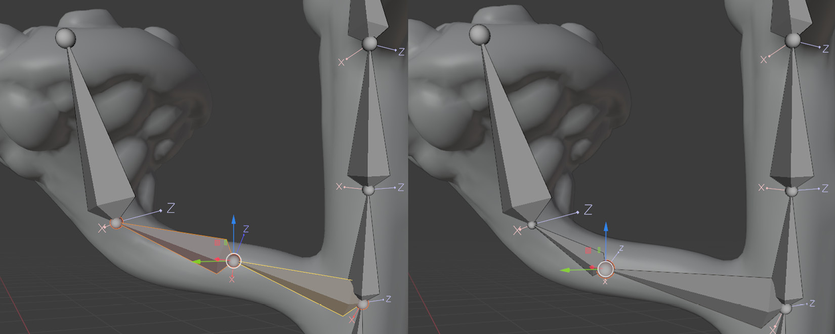 Figure 11.34 – Subdividing bones again and editing position
