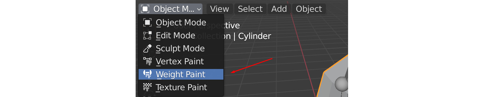 Figure 12.4 – Weight Paint mode
