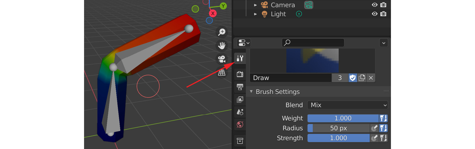 Figure 12.5 – Weight Paint settings
