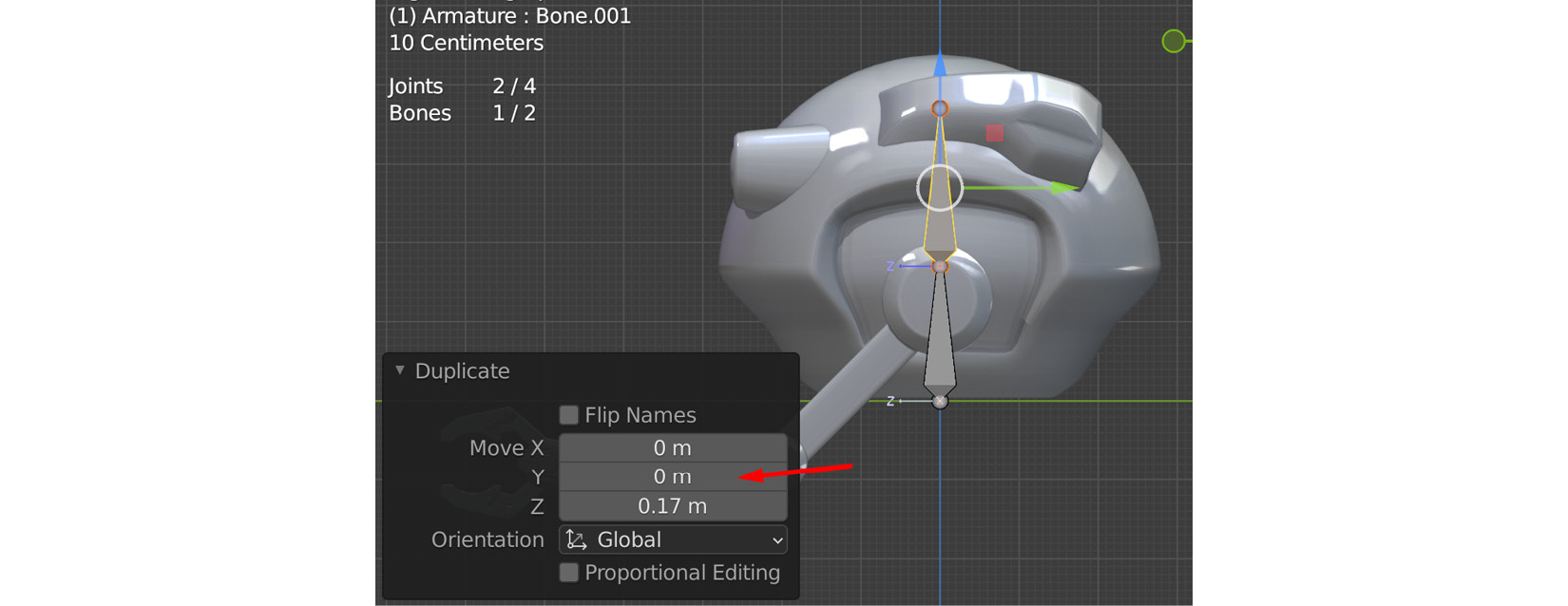 Figure 13.6 – Placing Bone.001
