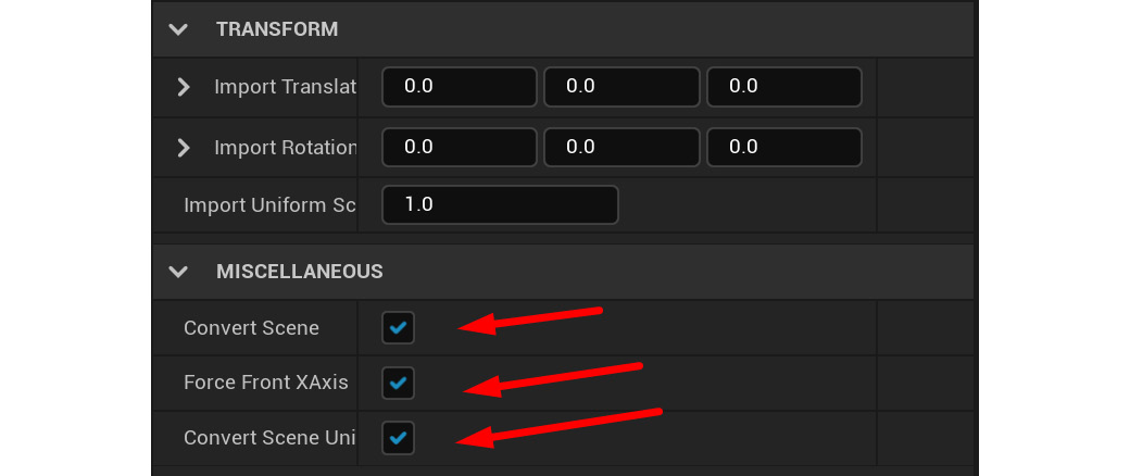 Figure 14.6 – FBX Import settings
