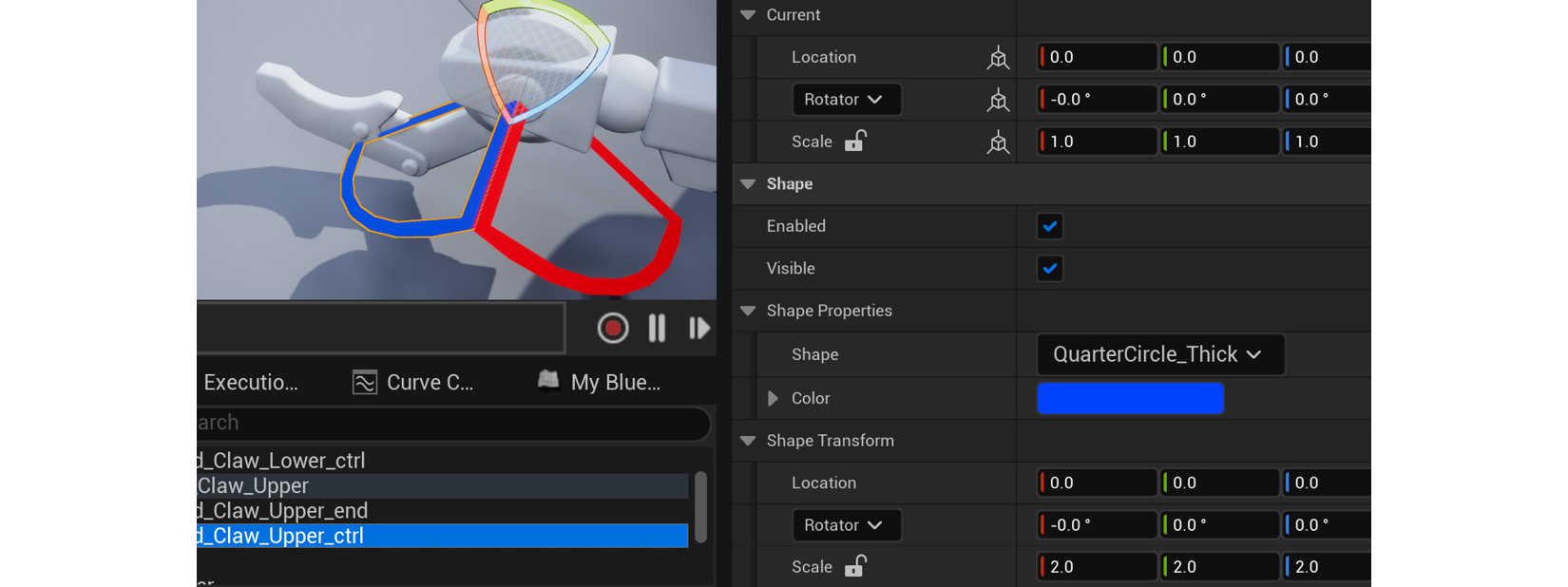 Figure 15.16 – Claw controller upper changed to blue
