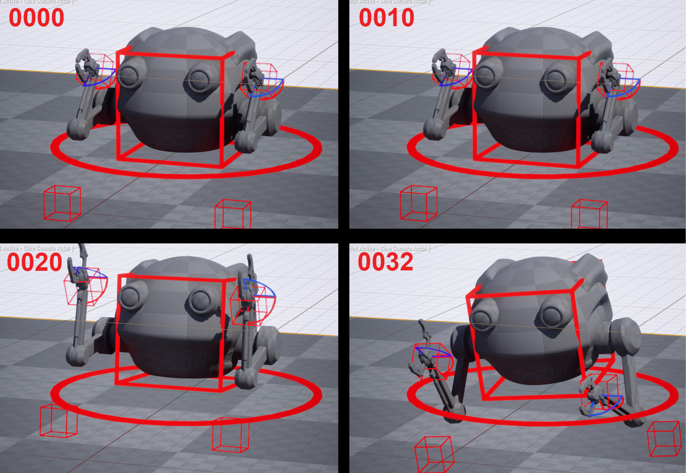 Figure 17.35 – Keyframes 0000 to 0032
