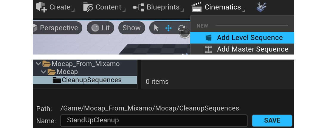 Figure 19.4 – Add Cleanup Sequence for Stand_Up MoCap
