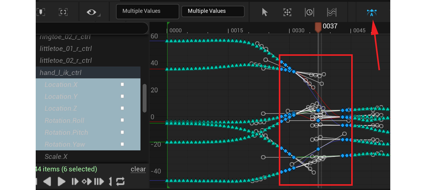 Figure 19.35 – Setting the animation curves to Auto 
