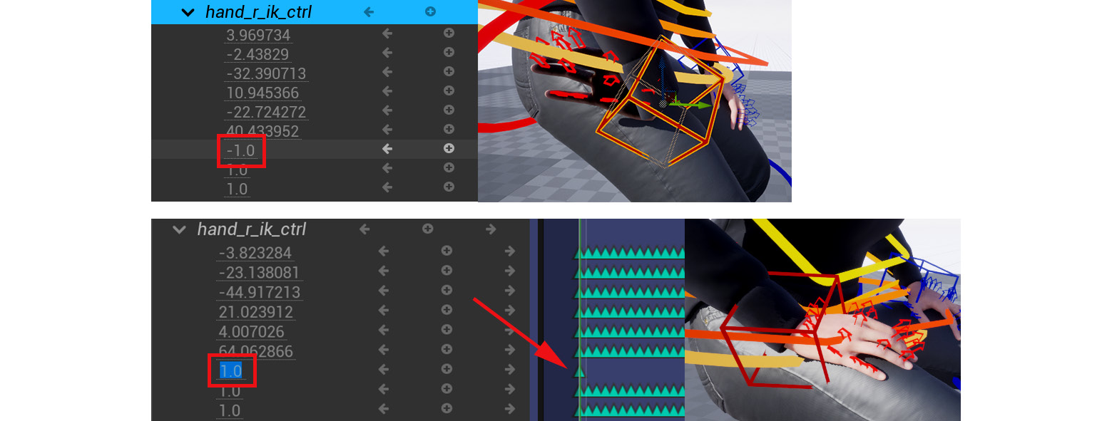 Figure 19.39 – Snapper bug on the L and R IK controllers
