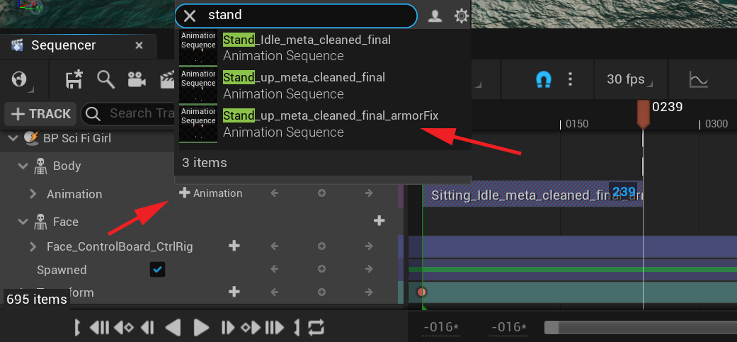 Figure 20.30 – Adding a fixed standing up animation

