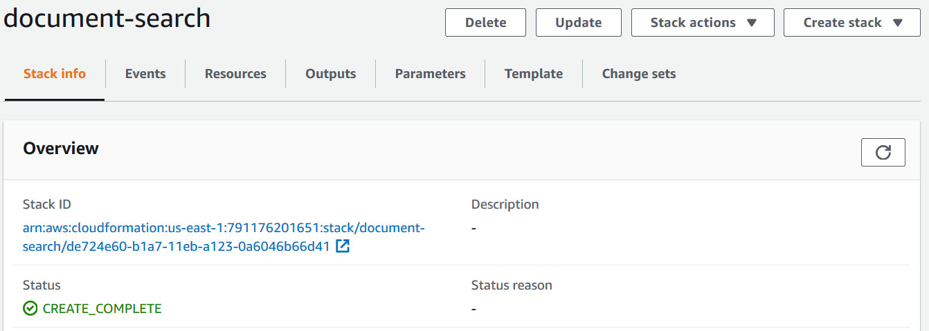 Figure 5.6 – CloudFormation resources creation complete