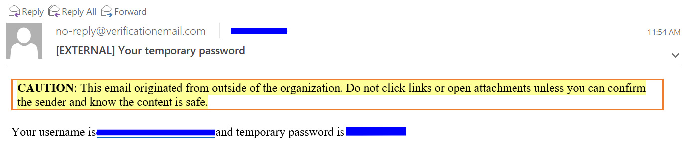 Figure 5.13 – Verification and password login email
