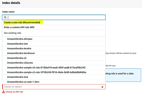 Figure 5.26 – Create a new role for the Kendra index