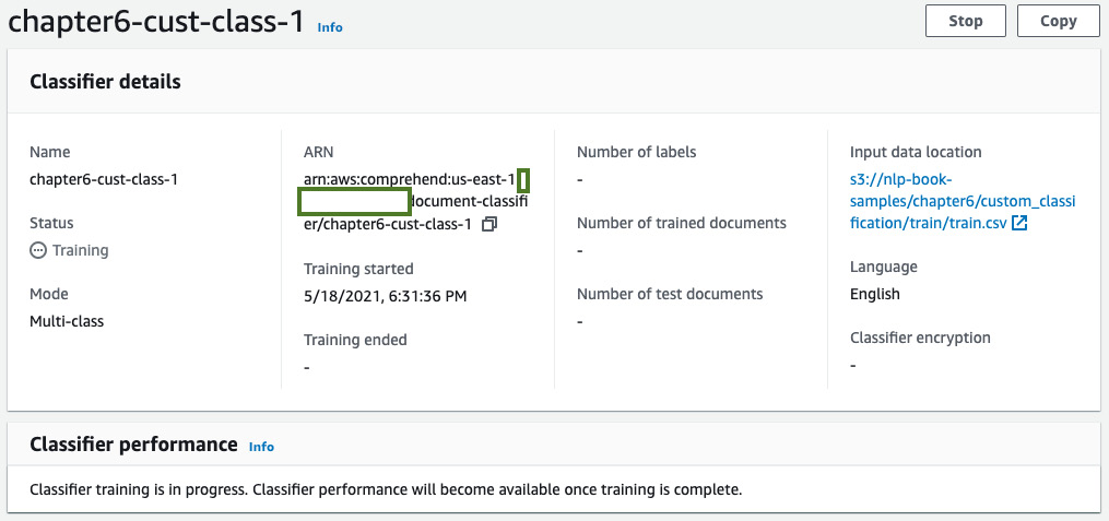 Figure 6.12 – Custom classifier training