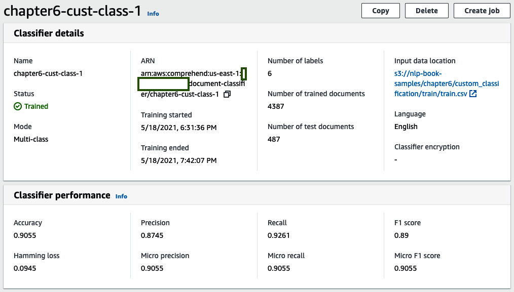 Figure 6.13 – Custom classifier training complete