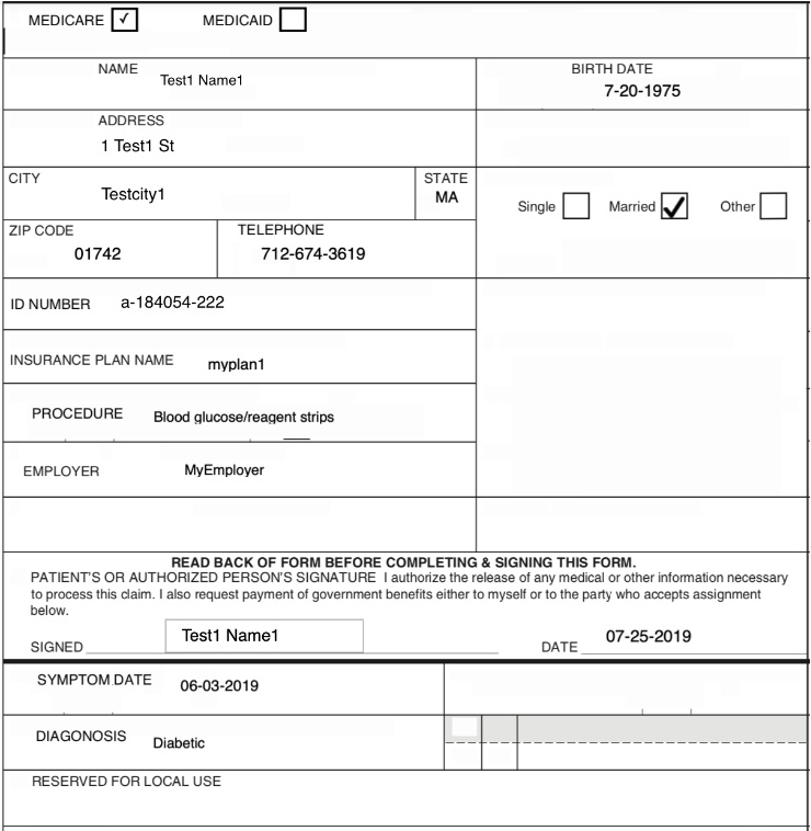 Figure 12.2 – Sample valid medical intake form
