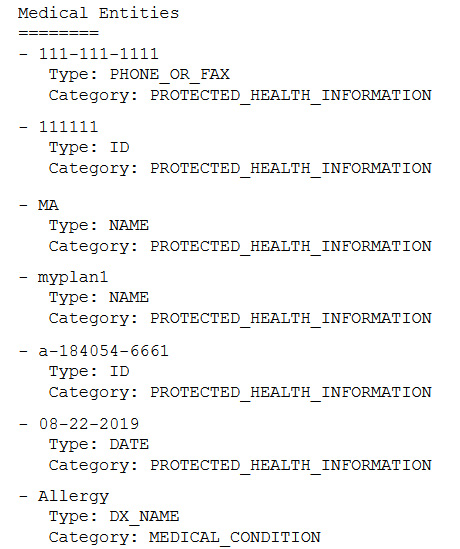 Figure 12.6 – Medical entities
