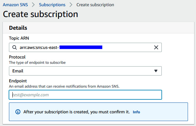 Figure 12.11 – Subscribing to the topic via email
