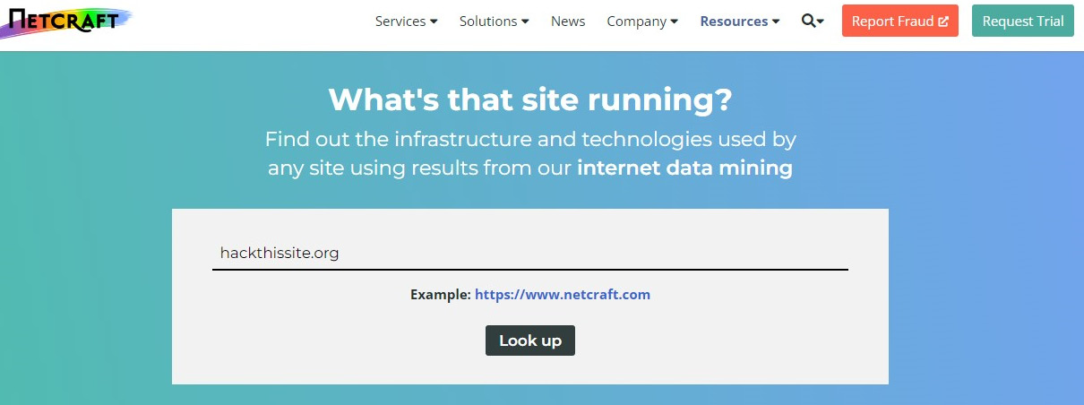 Figure 3.13 – Finding out the web server of a site using Netcraft
