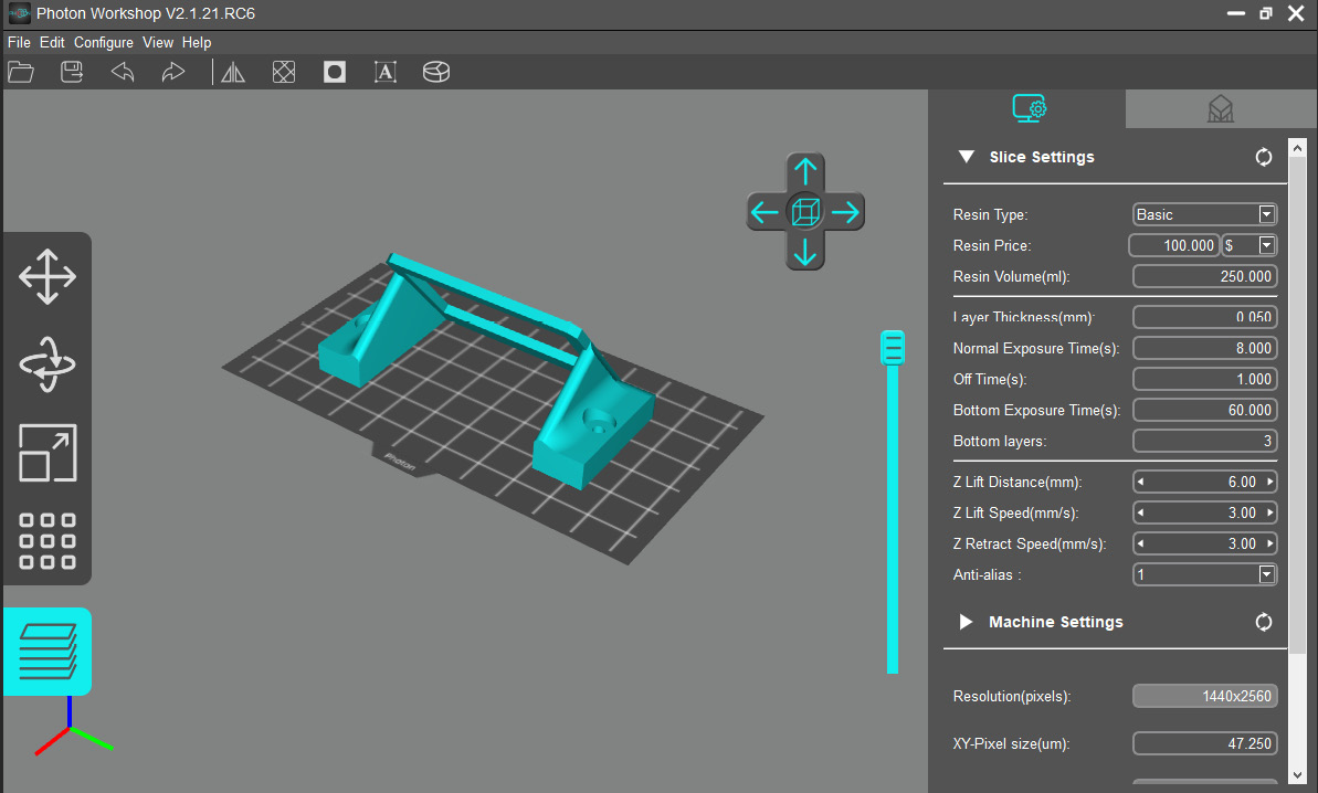 Figure 2.21 – A screenshot of the Anycubic Photon Workshop
