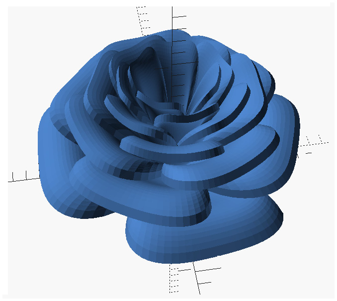 Figure 6.2 – An OpenSCAD rose using the dotSCAD library
