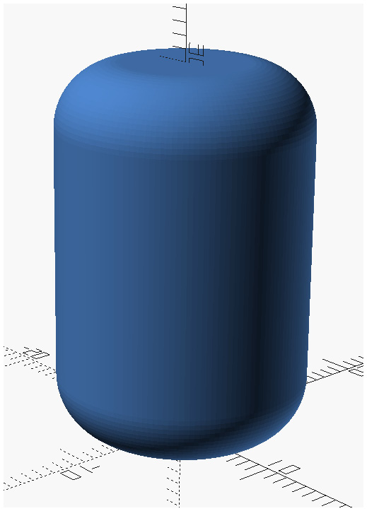 Figure 6.21 – SmoothCylinder generated with the OpenSCAD smooth primitives library
