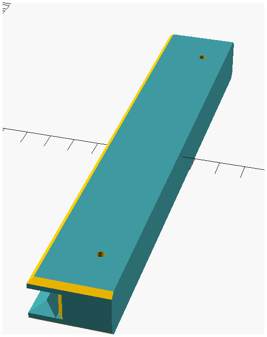 Figure 6.23 – A single slider generated with the custom OpenSCAD library
