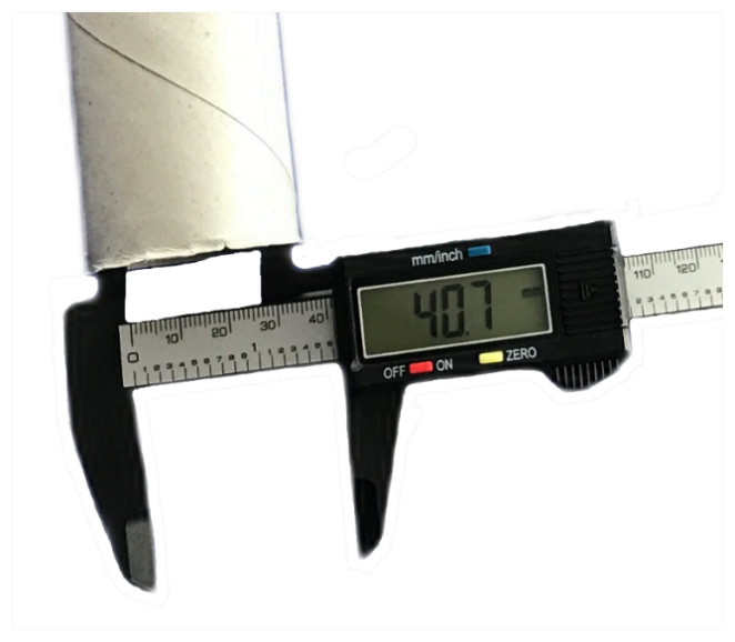 Figure 9.1 – Measuring the internal diameter of a paper tube
