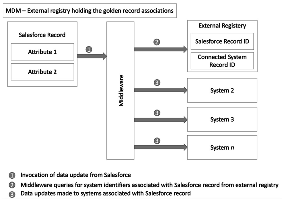 Figure 14.7 – External registry holding the golden record associations
